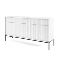 SIDEBOARD STELLARE 154/83/39 cm mit 3 Schubladen 3 Türen Weiß - Weiß, Holzwerkstoff (154/83/39cm) - MASSENO