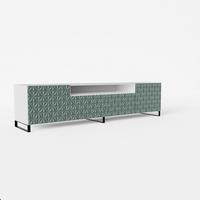 LOWBOARD ROVA 200/41/40 cm, Stand-TV-Schrank Weiß / Grün - Weiß/Grün, Holzwerkstoff (200/41/40cm) - MASSENO