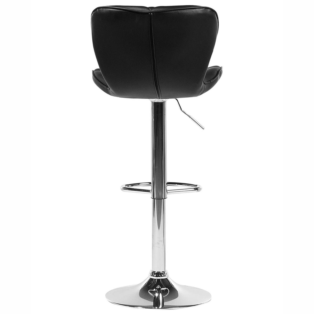 BARHOCKER 2er-Set Kunstleder Schwarz Valetta - Schwarz, Textil/Metall (39/109/48cm) - Beliani
