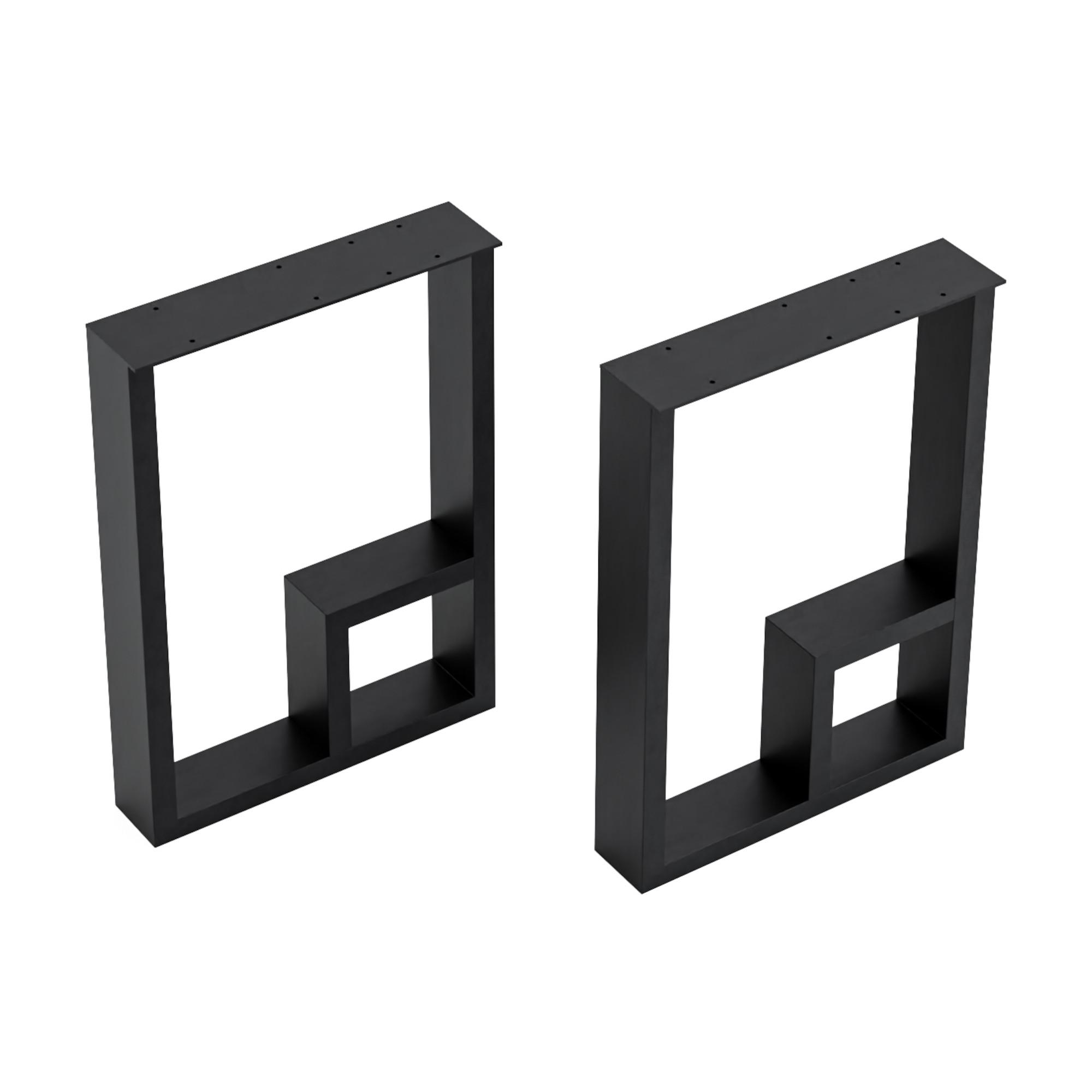 TISCHGESTELL-SET 2 TLG. Kauhava - Schwarz, Metall (30/42/7cm) - [en.casa]