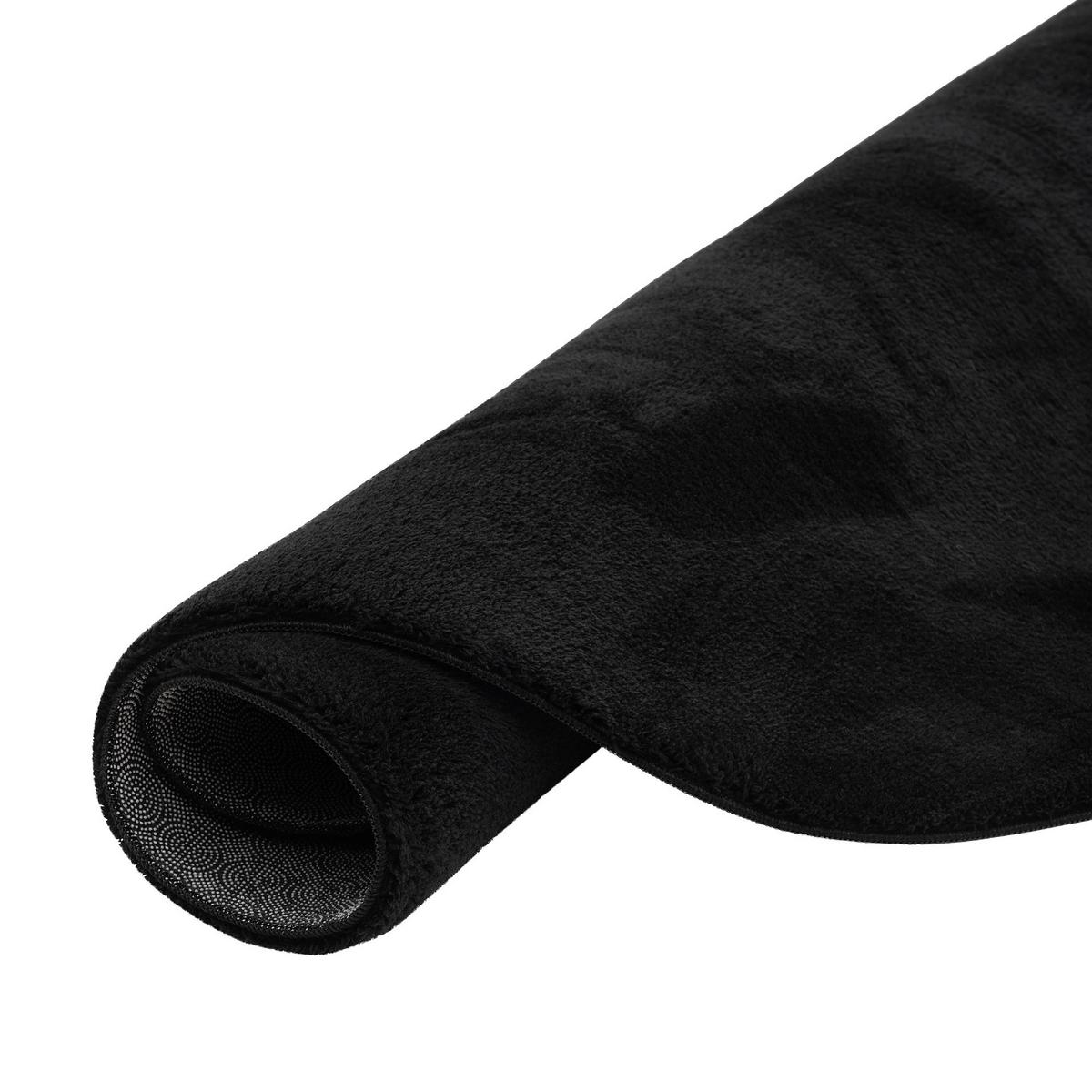 KINDER SUPER SOFT FELLTEPPICH PEARL KIDS RUND - Schwarz, Textil (160/160cm) - Pergamon