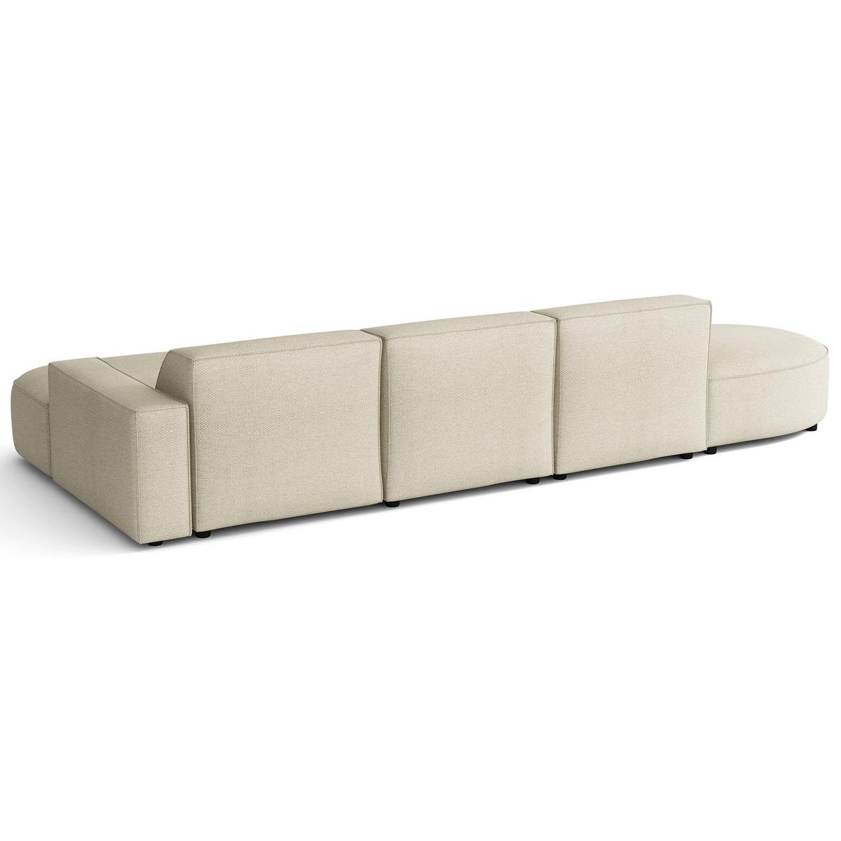 ECKSOFA Sallmo L-Form, 3-Sitzer, rechts 358 cm - Creme/Schwarz, Kunststoff/Textil (358/166cm) - Selsey