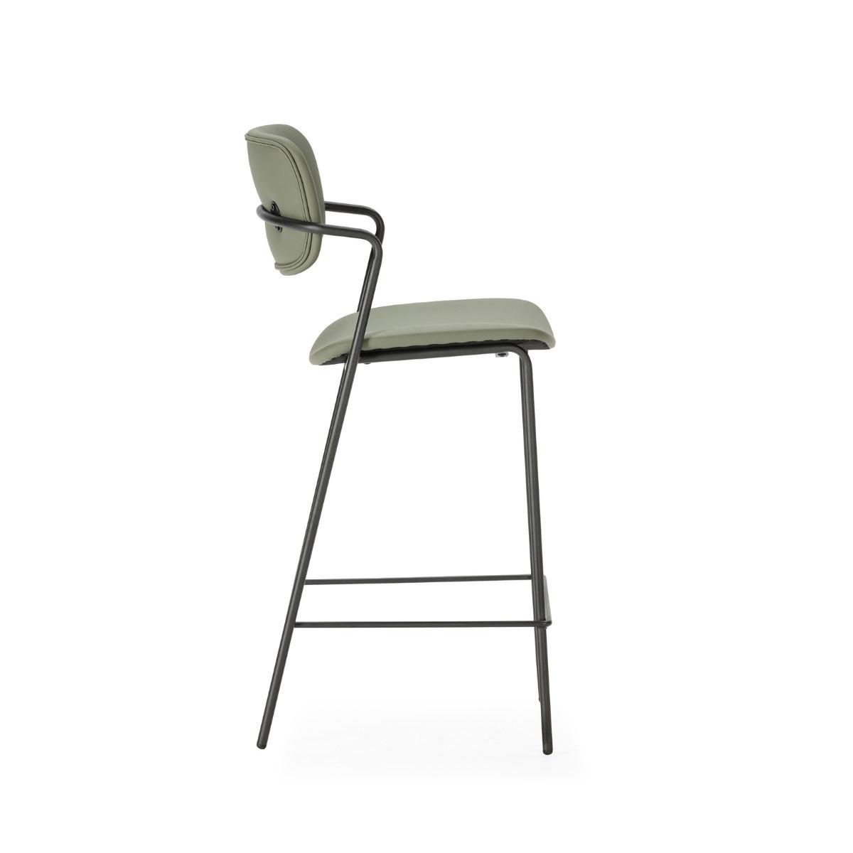 HOCKERN (Set aus 2) mit schwarzen metallbeinen - maika 44/51/66 cm - Grün, Kunststoff (51/66/44cm) - Calicosy