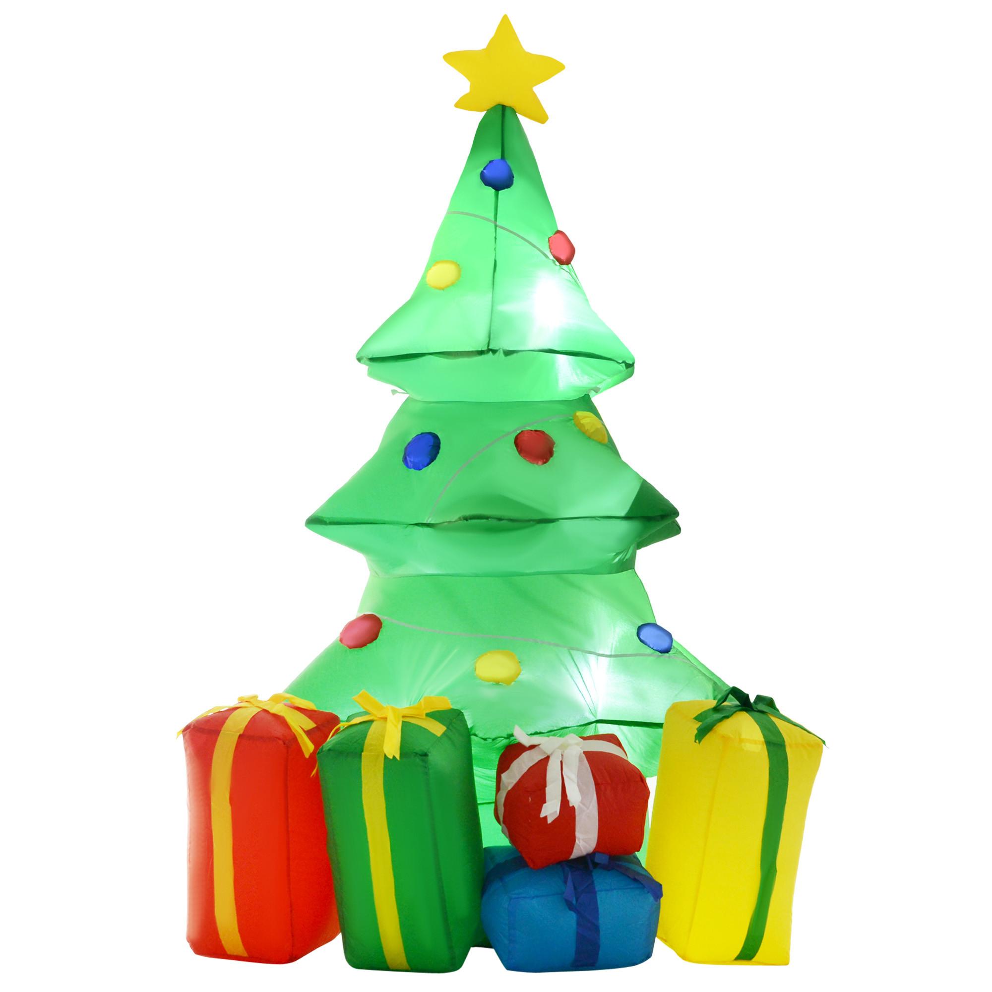 WEIHNACHTSDEKORATION aufblasbar mit LED-Licht, 150 cm Wasserdicht - Multicolor, Textil (65/150/75cm) - HOMCOM