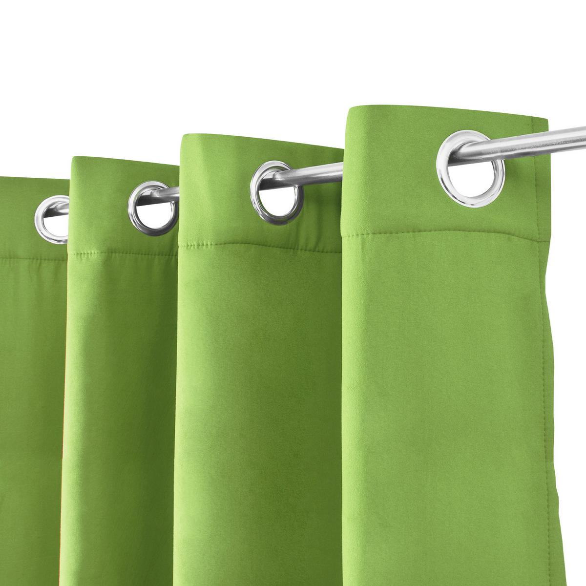 VORHANG Amelie TO mit Öse 140x245cm Grün (2tlg) - Grün, Textil (140/245/1cm) - Beautissu 
