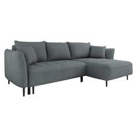 ECKSOFA Bari, Seite: Rechts - Dunkelgrau/Schwarz, Holz/Textil (276/158cm) - MIRJAN24