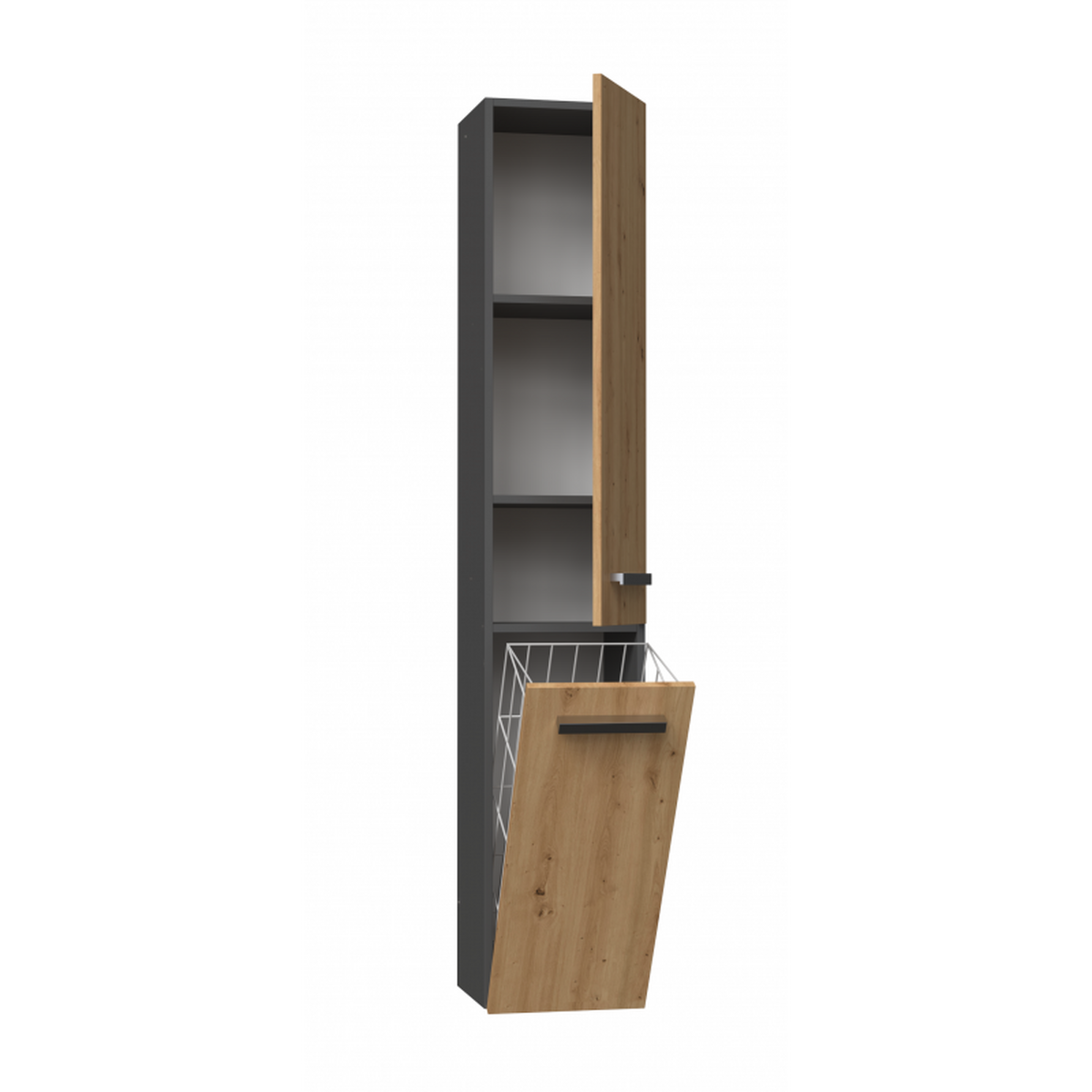 BADEZIMMERSCHRANK Anthrazit, Artisan 31/174/30 - Anthrazit, Holzwerkstoff (31/174/30cm) - RAUMHIRSCH FURNITURE