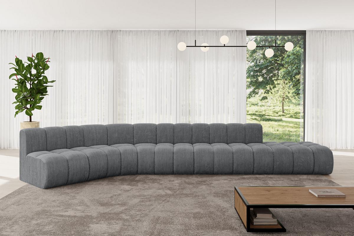 ECKSOFA modulares Sofa Brilo-L2 - 471x174x70 cm Dunkelgrau - Dunkelgrau, Holzwerkstoff/Textil (471/174cm) - ALTDECOR