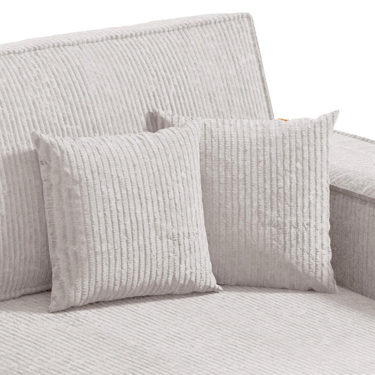 ECKSOFA Isaac 3 Sitzplätze Weiß - Weiß, Holz (257/148cm) - Petits-meubles