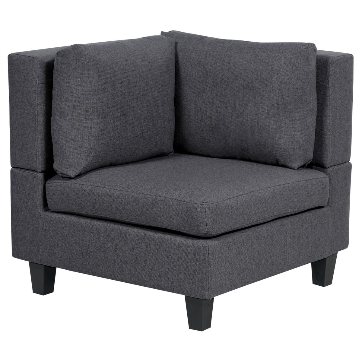 5-SITZER-MODULSOFA U-förmiges Dunkelgrau Stoff Unstad - Dunkelgrau, Textil (228/72/76cm) - Beliani