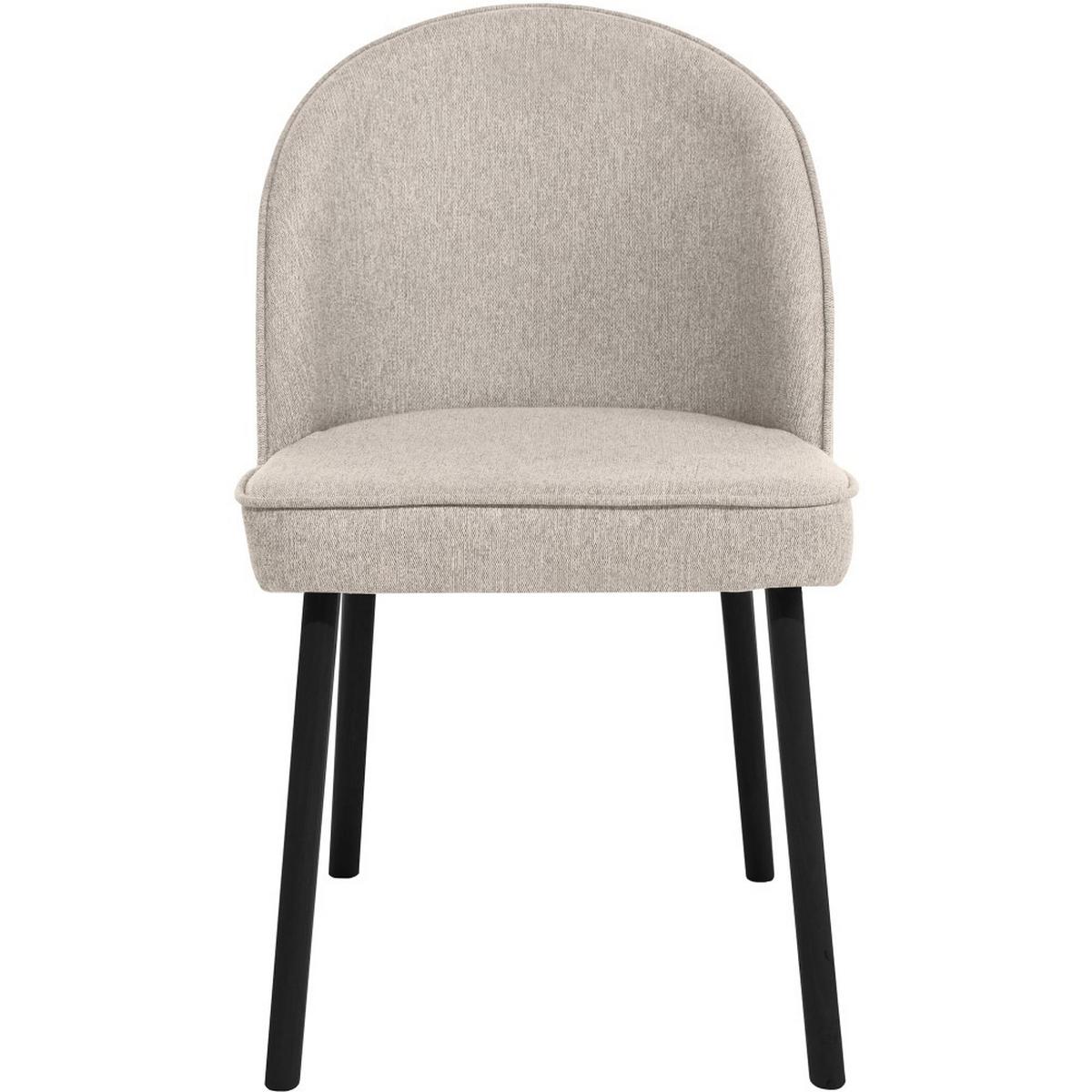 STUHL Luna, Polsterstuhl für das Esszimmer mit schwarzen Holzbeinen, Beige - Beige/Schwarz, Holz (51/87/46cm) - Beautysofa