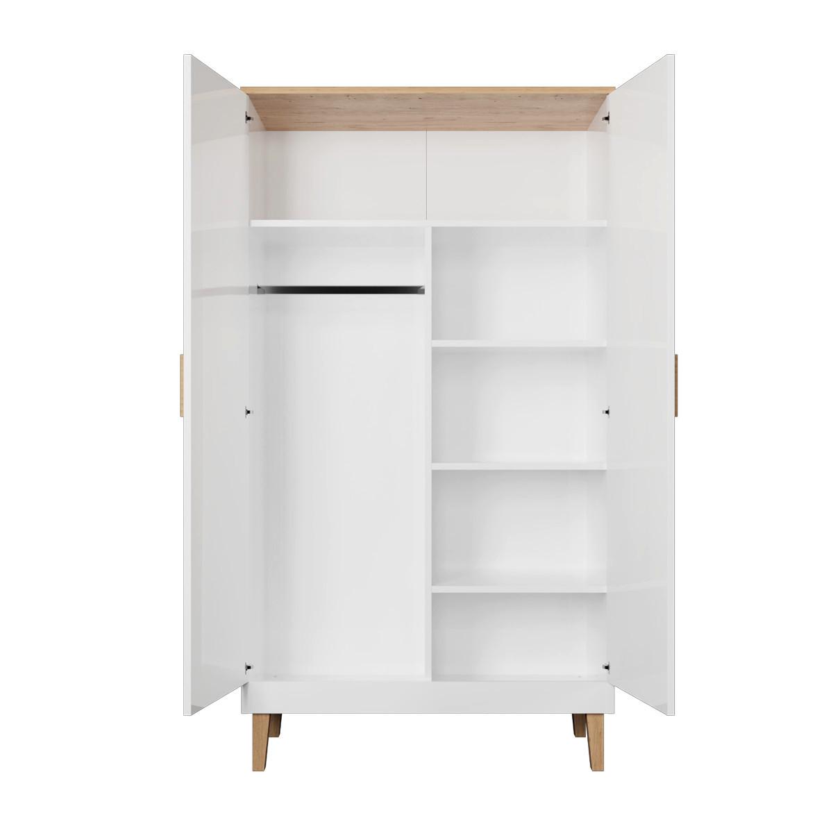 SCHRANK 2 Türen Denver Weiß - Weiß, Holzwerkstoff (100/184/55cm) - Petits-meubles