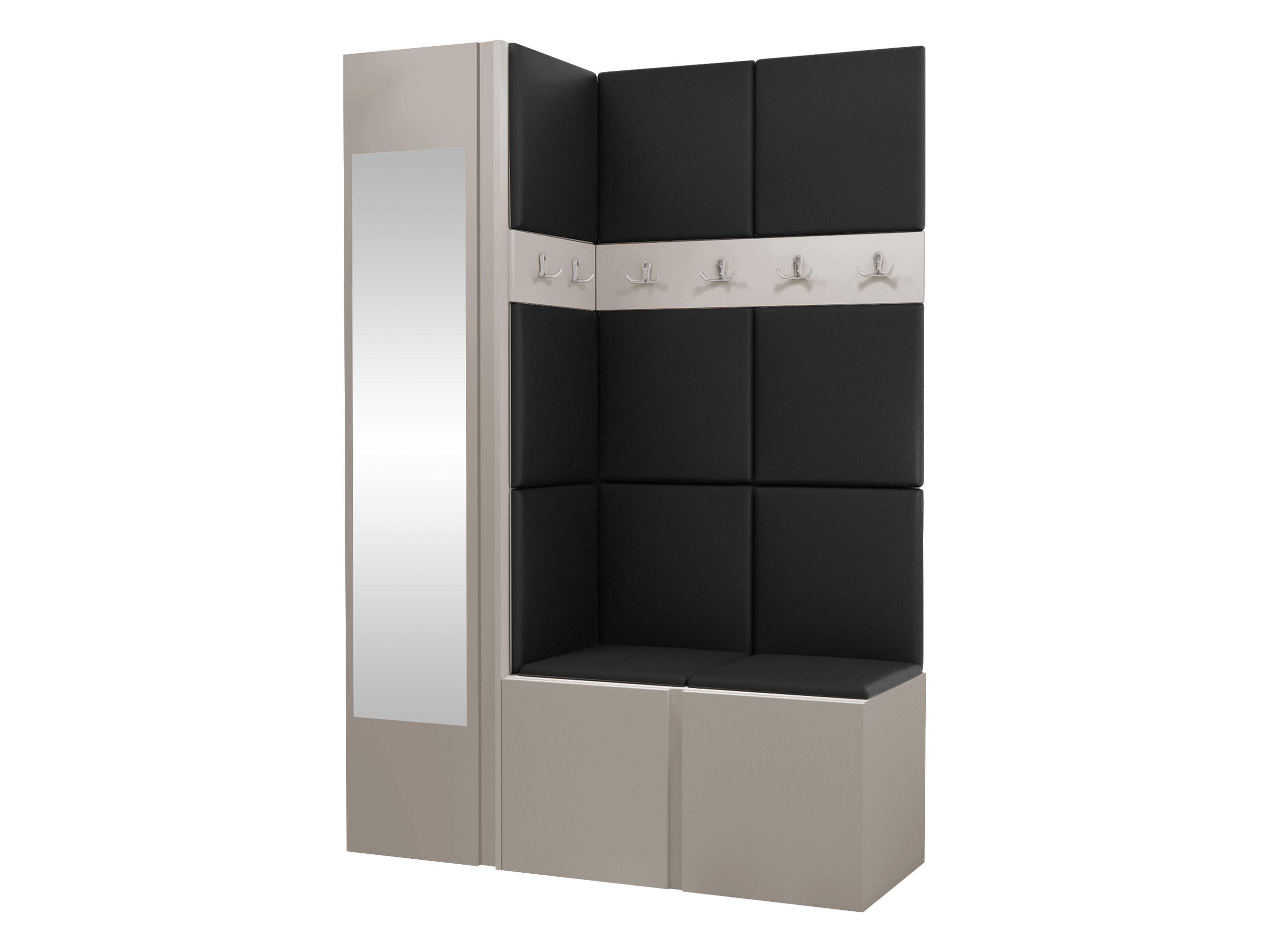 GARDEROBEN-SET Orion X - Kaschmir/Schwarz, Holzwerkstoff/Kunststoff (124/186/46cm) - MIRJAN24