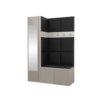 GARDEROBEN-SET Orion X - Kaschmir/Schwarz, Holzwerkstoff/Kunststoff (124/186/46cm) - MIRJAN24