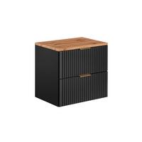 WASCHTISCHUNTERSCHRANK 60.6cm Adriel Schwarz und Holz - Schwarz, Holzwerkstoff (60.6/59/46cm) - Petits-meubles