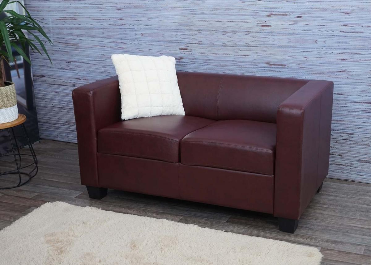 2-SITZER SOFA Rotbraun - Rotbraun/Hellgrün, Textil (137/70/75cm) - MCW