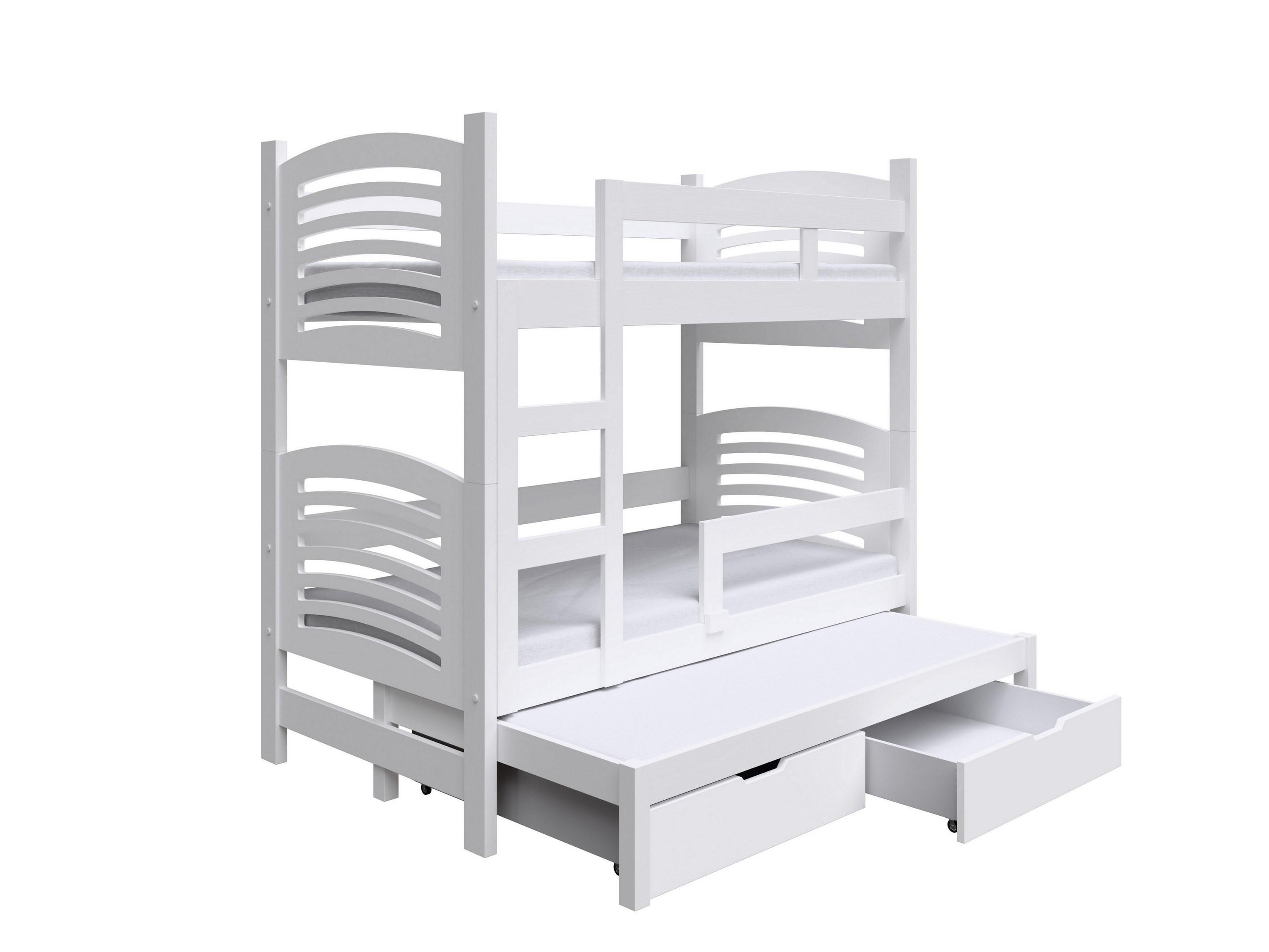 ETAGENBETT OHANA mit Bettkasten 75x180 cm Weiß - Weiß, Holz (75/180cm) - MASSENO