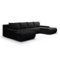 PANORAMASOFA Jonas 5 Sitzplätze Schwarz - Schwarz, Holz (350/85/185cm) - Petits-meubles