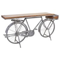 KONSOLE aus Holz und Metall 198X50X94 cm - Silberfarben, Metall (50/198/94cm) - Wanderlust