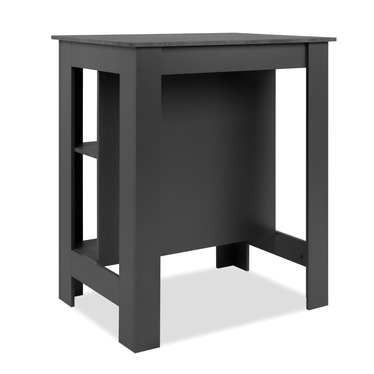 ESSTISCH mit 3 offenen Fächern Anthrazitgrau und Schiefer 92/68/106 cm - Anthrazit, Holzwerkstoff (85.5/68/106cm) - Calicosy