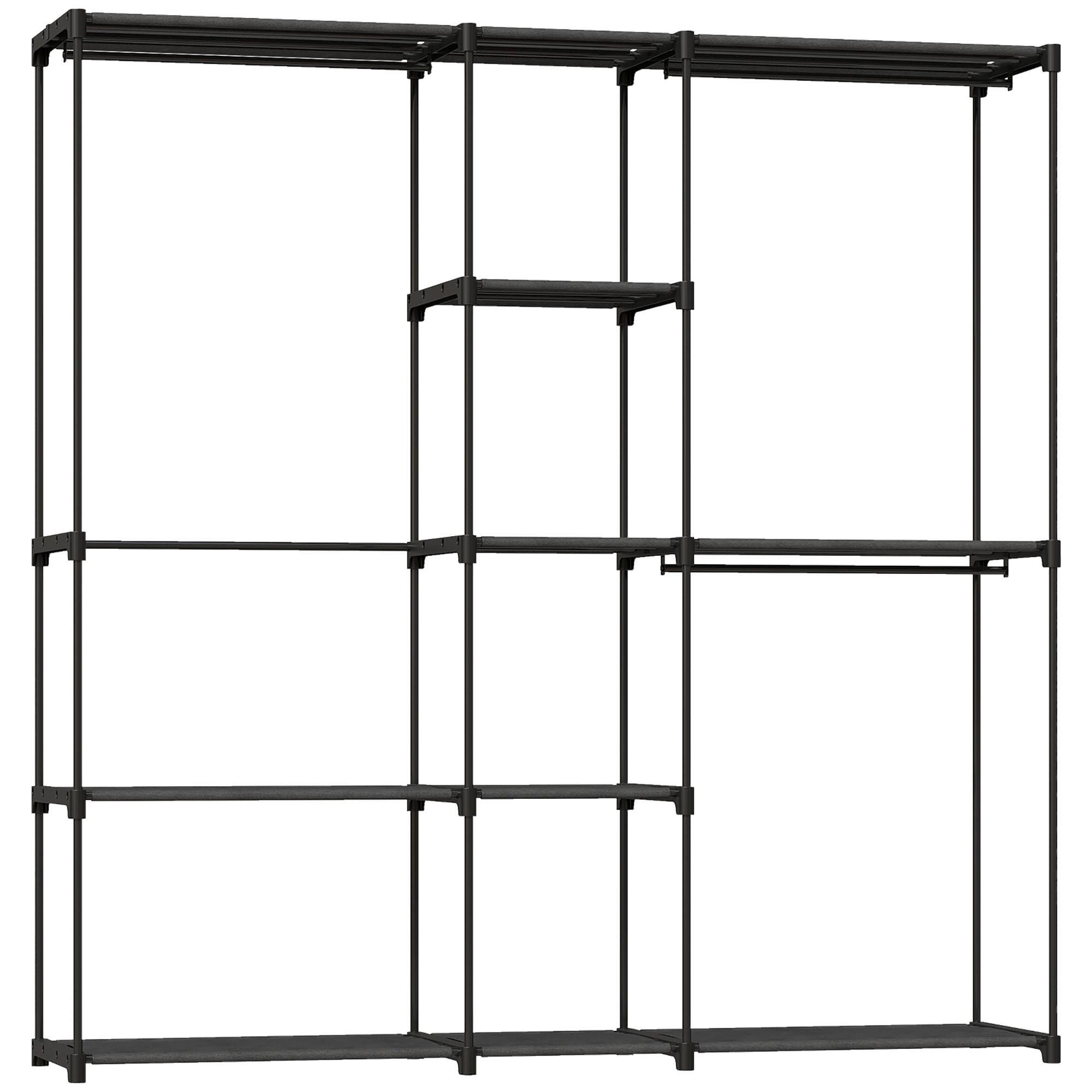 KLEIDERSCHRANK aus Vliesstoff Schwarz - Schwarz, Textil (43/185/182cm) - HOMCOM