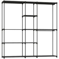 KLEIDERSCHRANK aus Vliesstoff Schwarz - Schwarz, Textil (43/185/182cm) - HOMCOM