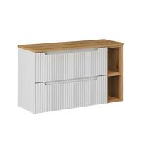WASCHTISCHUNTERSCHRANK 100.4cm Riva Weiß und Holz - Weiß, Holzwerkstoff (100.4/59/40cm) - Petits-meubles