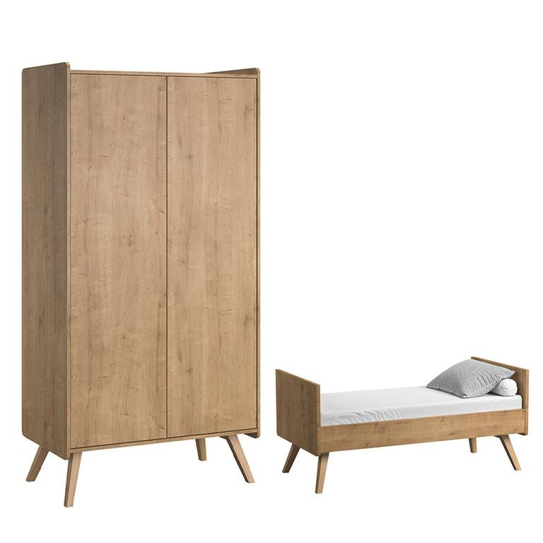 BABYZIMMER 2-teilig Vintage Holz - Braun, Holzwerkstoff (145/103/75cm) - Petits-meubles