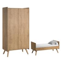 BABYZIMMER 2-teilig Vintage Holz - Braun, Holzwerkstoff (145/103/75cm) - Petits-meubles