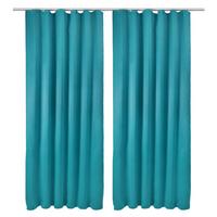 VORHANG Amelie BK mit Kräuselband 140x245cm Türkis (2tlg) - Türkis, Textil (140/245/1cm) - Beautissu 