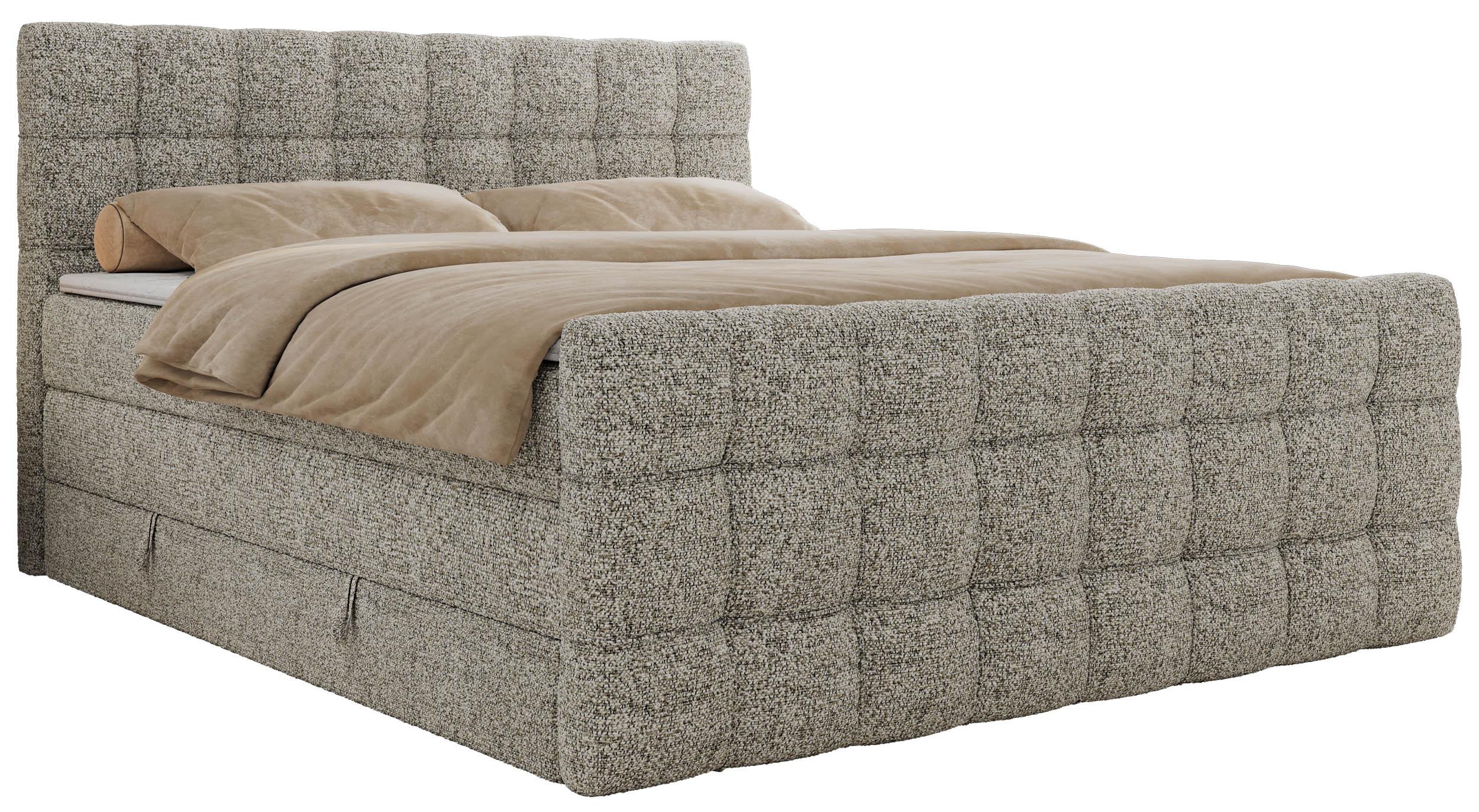BOXSPRINGBETT ALTIVO KING DUO 200/200 - Beige Strukture - H4 - Beige, Textil (200/200cm) - MKS