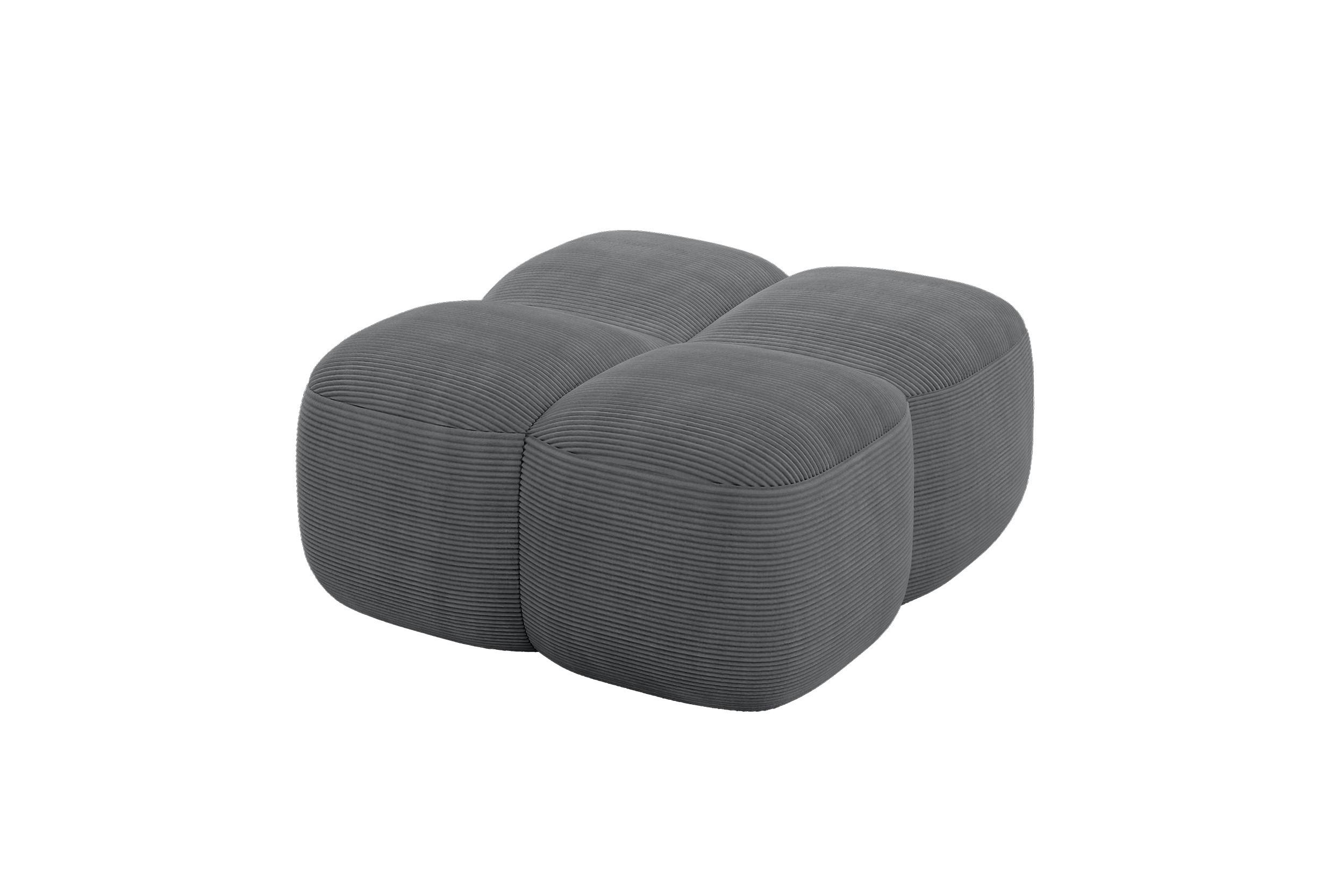 POUF Miko-Puf 90x90x45 cm Dunkelgrau Cord Modular Sitzhocker - Graphitfarben/Schwarz, Holzwerkstoff/Kunststoff (90/43/90cm) - ALTDECOR