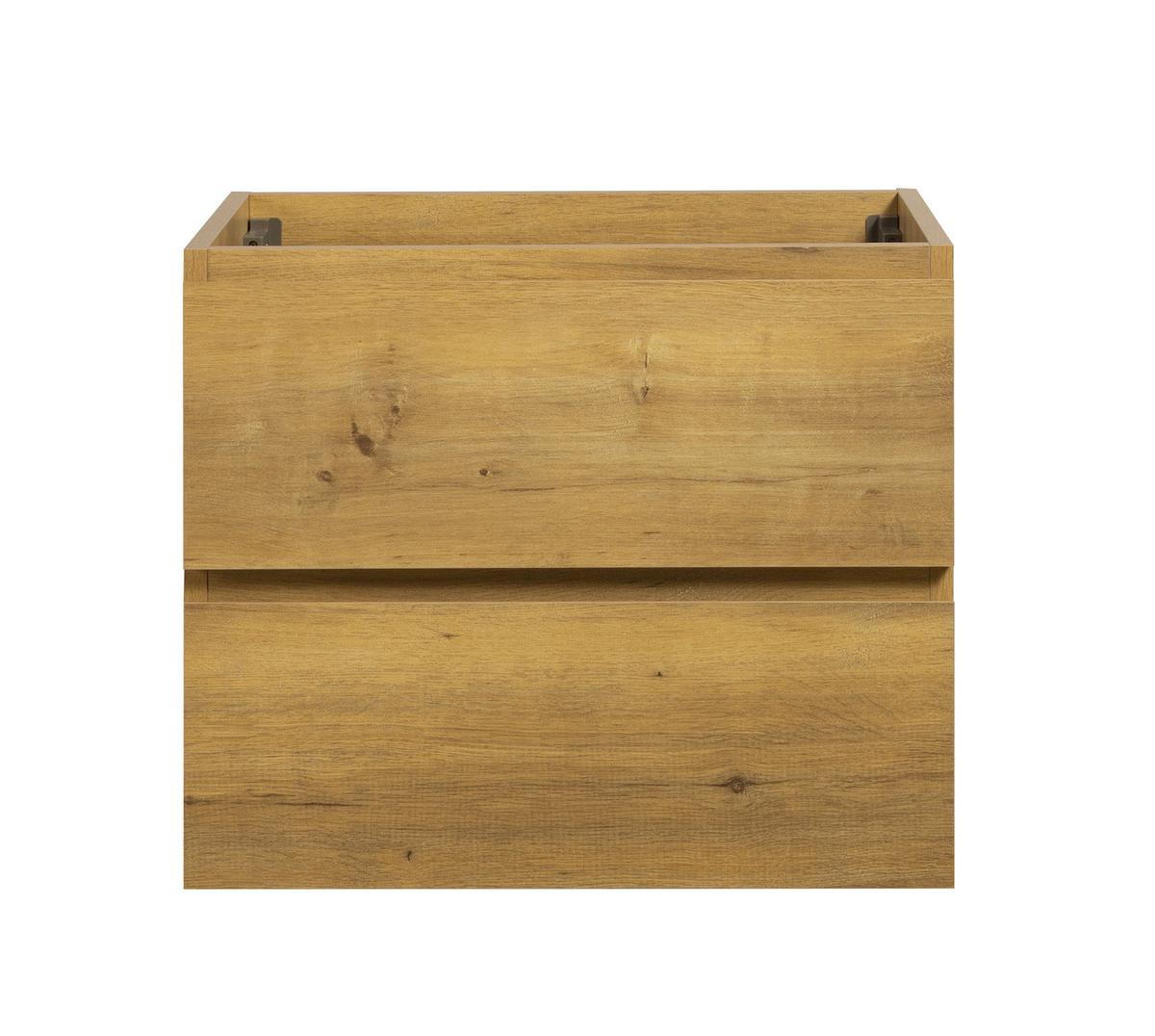 WASCHBECKENUNTERSCHRANK Angela 2 Schubladen Eiche - 60 x 48 x 50 cm - Eichefarben, Holz (60/50/48cm) - Badplaats