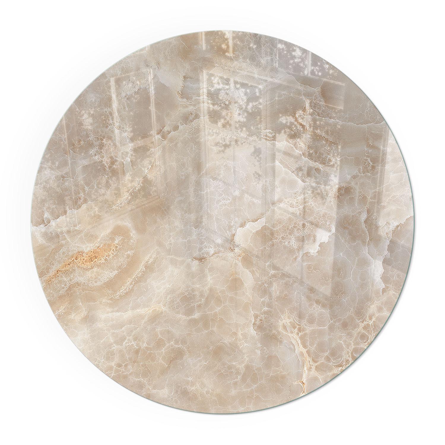 GLASPLATTE für Kamin Ø 80 cm - Beige, Glas (80/80/0.4cm) - TULUP