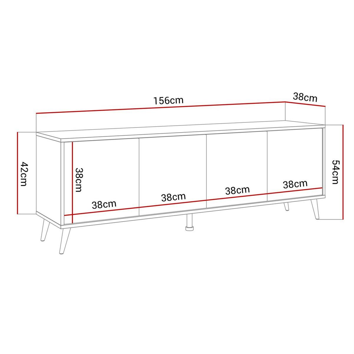 TV-ELEMENT SANAYI auf verchromten Beinen Hochglanz Weiß - Chromfarben/Weiß Hochglanz, Holzwerkstoff (156/54/38cm) - Lookway