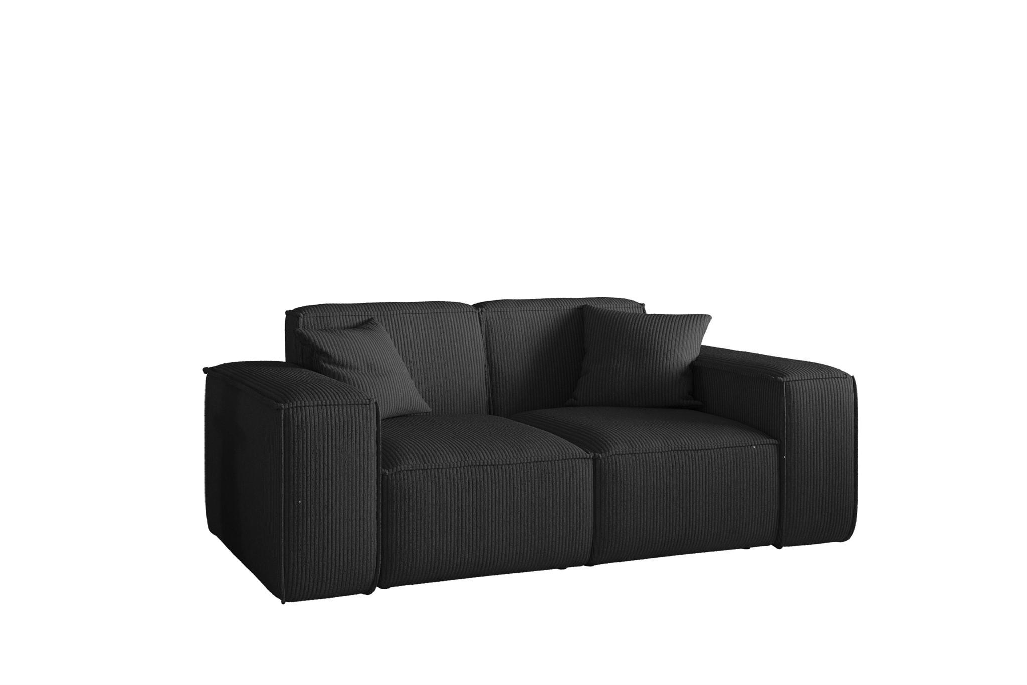 SOFA Celes Premium 2-sitzer Stoff Scala - Schwarz, Holzwerkstoff/Textil (186/73/88cm) - Fun Möbel