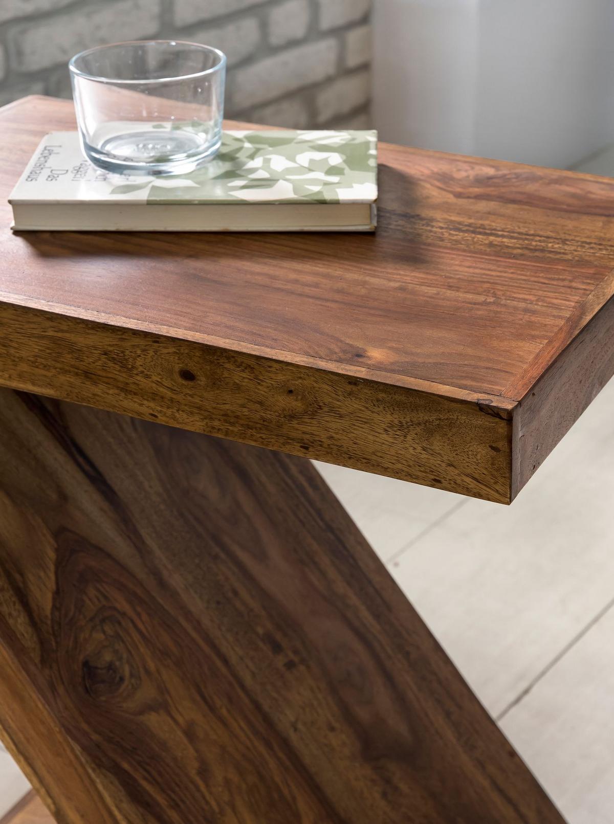BEISTELLTISCH Massivholz Z Cube Landhausstil Design MUMBAI, Dunkelbraun 30x44x59 cm - Dunkelbraun/Braun, Holz (44/30/59cm) - KADIMA DESIGN