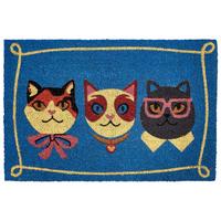 FUSSMATTE Bunt 60/90 cm Katze Kokosfasern Mojicap - Multicolor, Textil (60/90cm) - Beliani