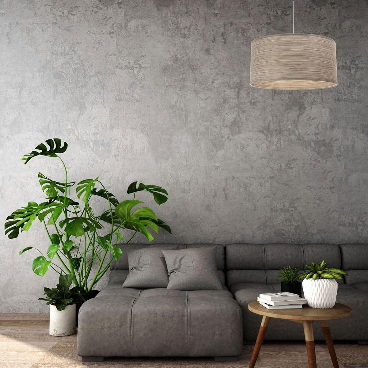 HÄNGELEUCHTE Grau 60/30 cm - Beige/Grau, Kunststoff (60/1/30cm) - ONZENO