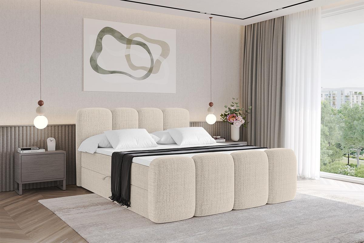 BOXBETT mit Matratze H4 und Lattenrost - NINA-Z - 120x200 cm - Beige - Beige, Holzwerkstoff (120/200cm)