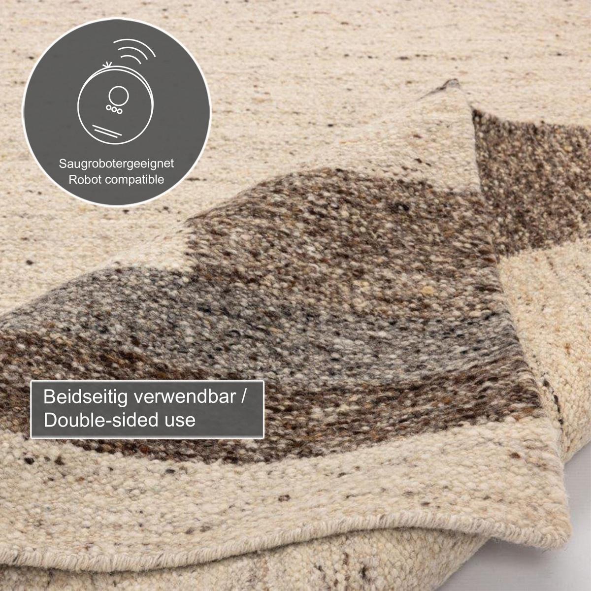 HANDWEBTEPPICH Ehrwald TK-157 Wendbar 120x180 cm - Beige, Textil (120/180cm) - THEKO