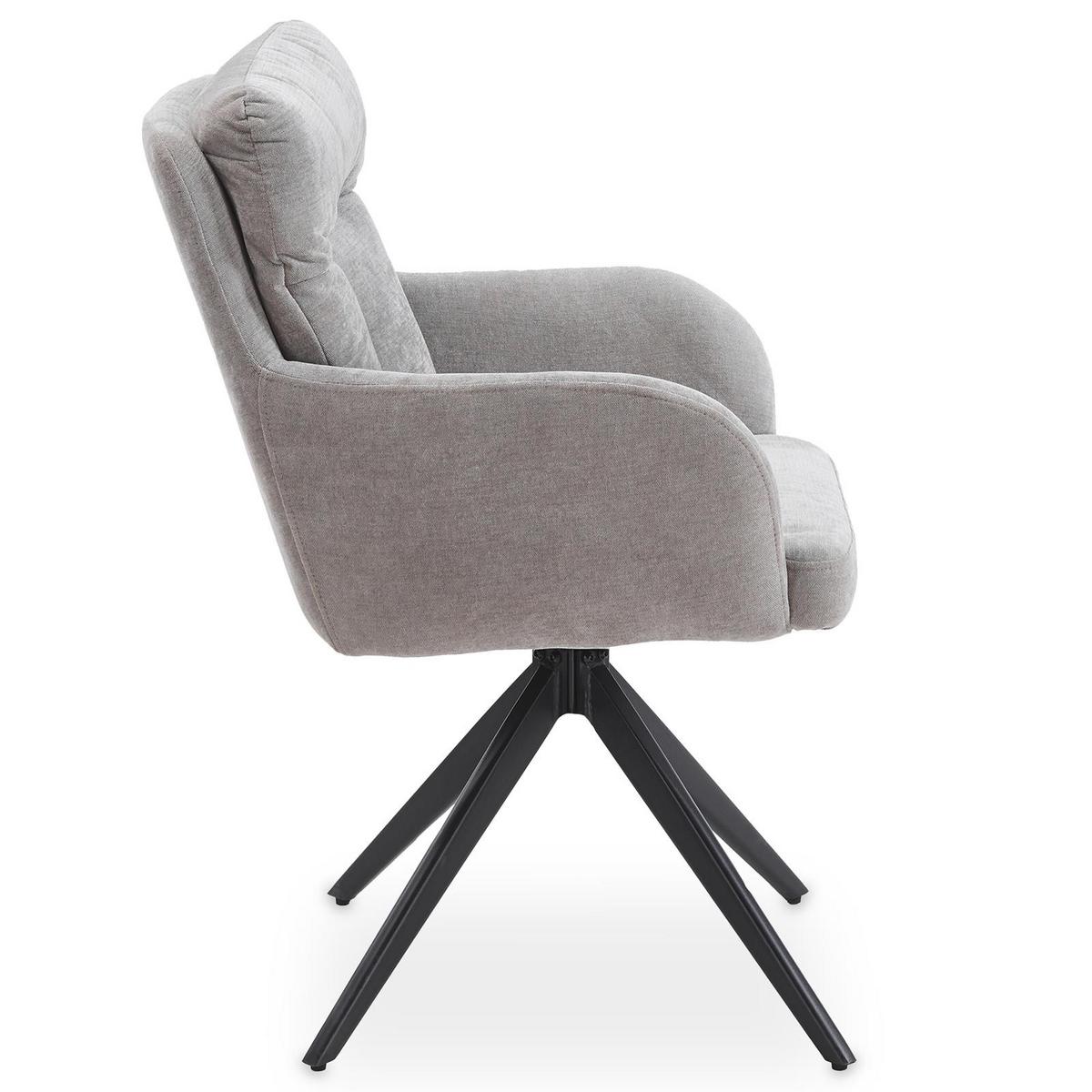 ESSZIMMERSTÜHLE ELARA 2er-Set grau - Grau, Textil (58/87/63cm) - IDIMEX