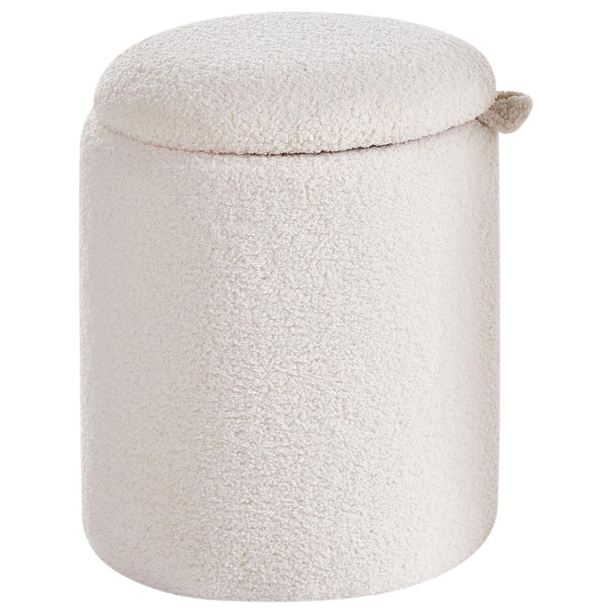 POUF 2er-Set Cremeweiß Berea - Weiß, Textil (40/37/40cm) - Beliani