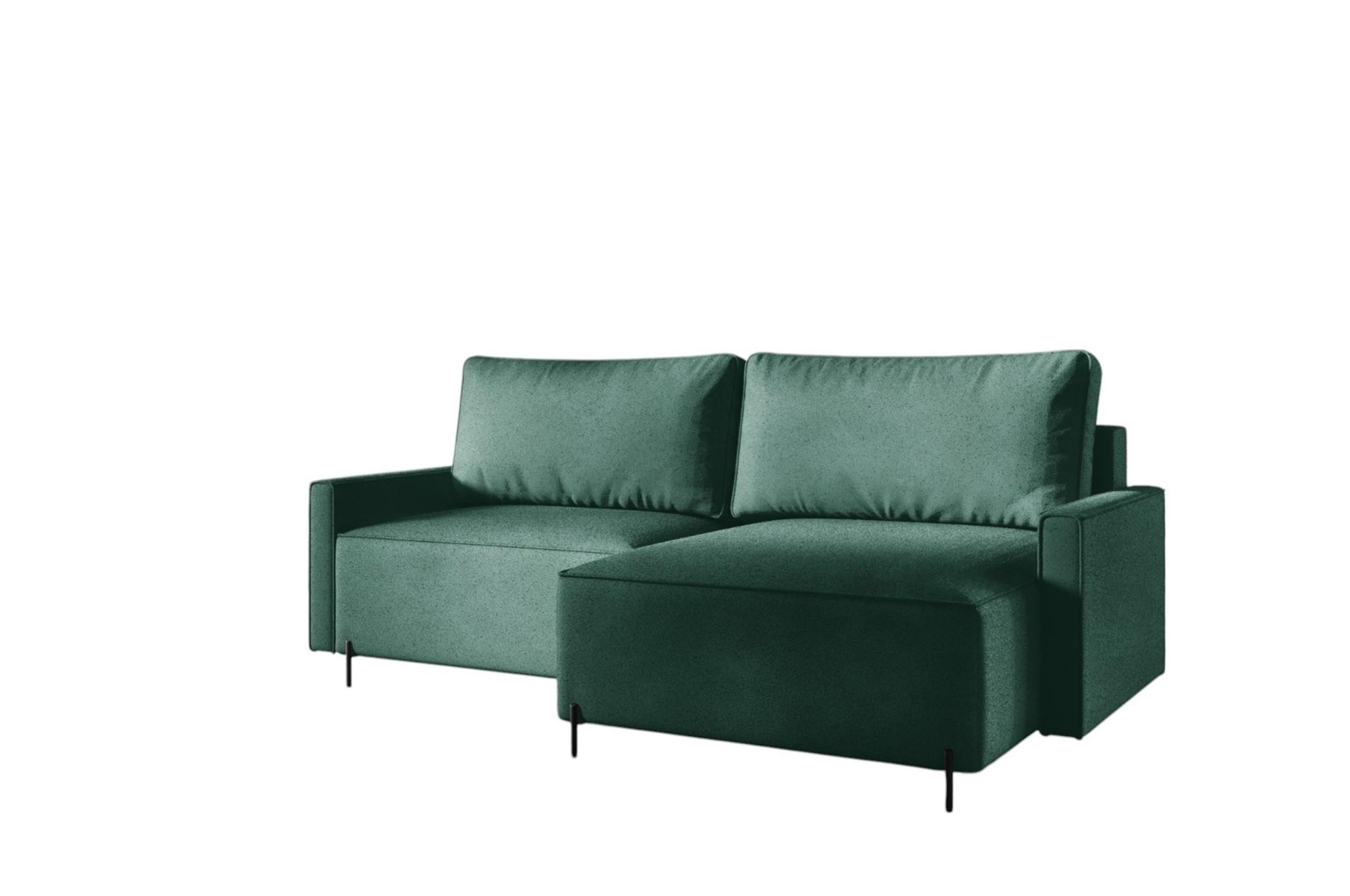 ECKSOFA Braga Mit Schlaffunktion - Grün, Holzwerkstoff/Textil (229/148cm) - Fun Möbel