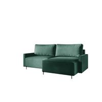ECKSOFA Braga Mit Schlaffunktion - Grün, Holzwerkstoff/Textil (229/148cm) - Fun Möbel