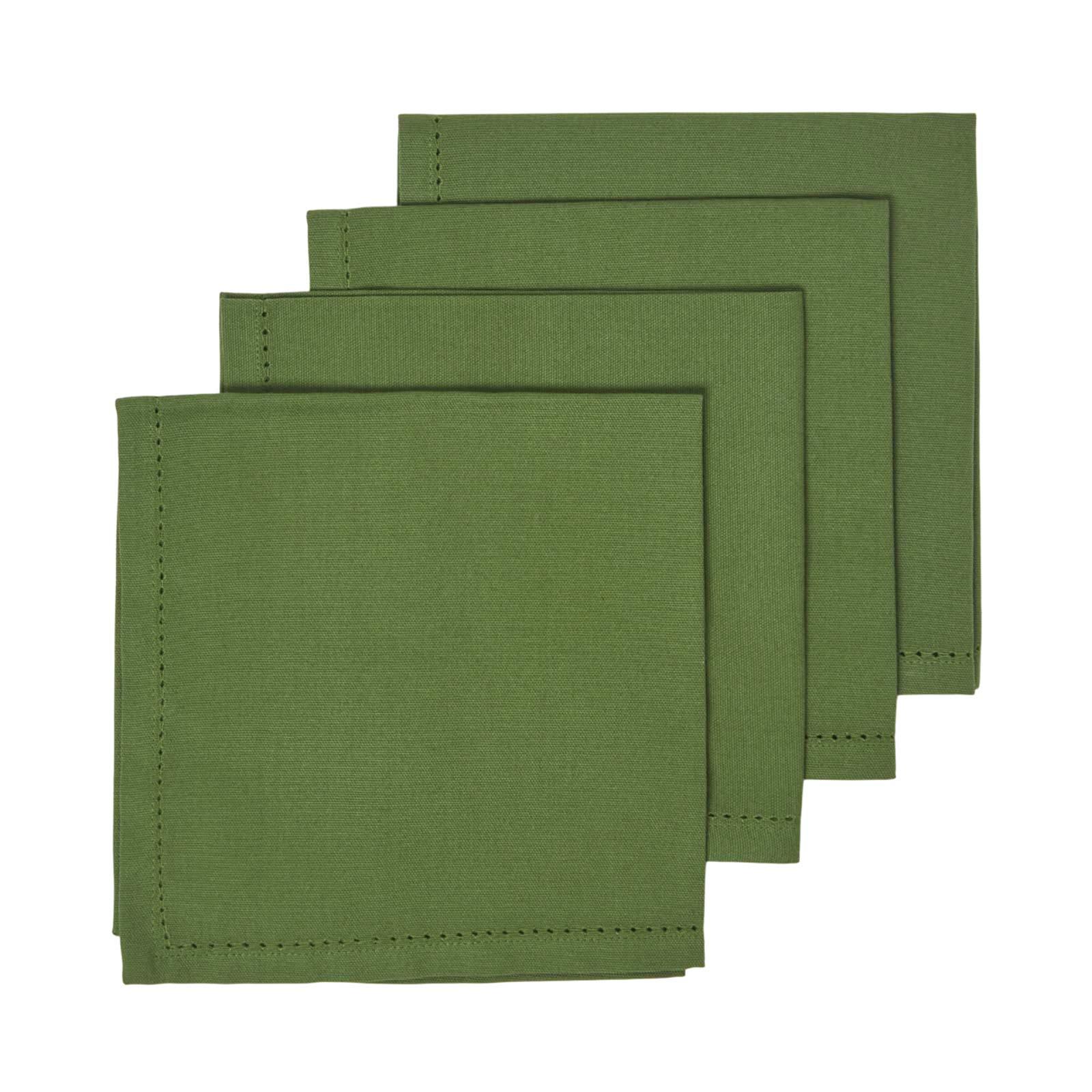 STOFFSERVIETTEN 4er-Set olivgrün 45/45 cm, 100% Baumwolle - Olivgrün, Textil (45/45cm) - Homescapes