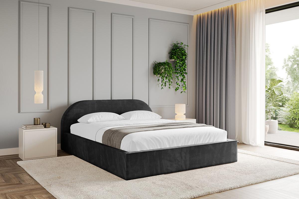 POLSTERBETT mit Bettkasten und Lattenrost, Boxbett ohne Matratze - TIVON-V1 180x200 Schwarz - Schwarz, Holzwerkstoff/Textil (180/200cm) - ALTDECOR