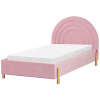 POLSTERBETT 90/200cm Rosa Anet - Pink, Textil (90/200cm) - Beliani