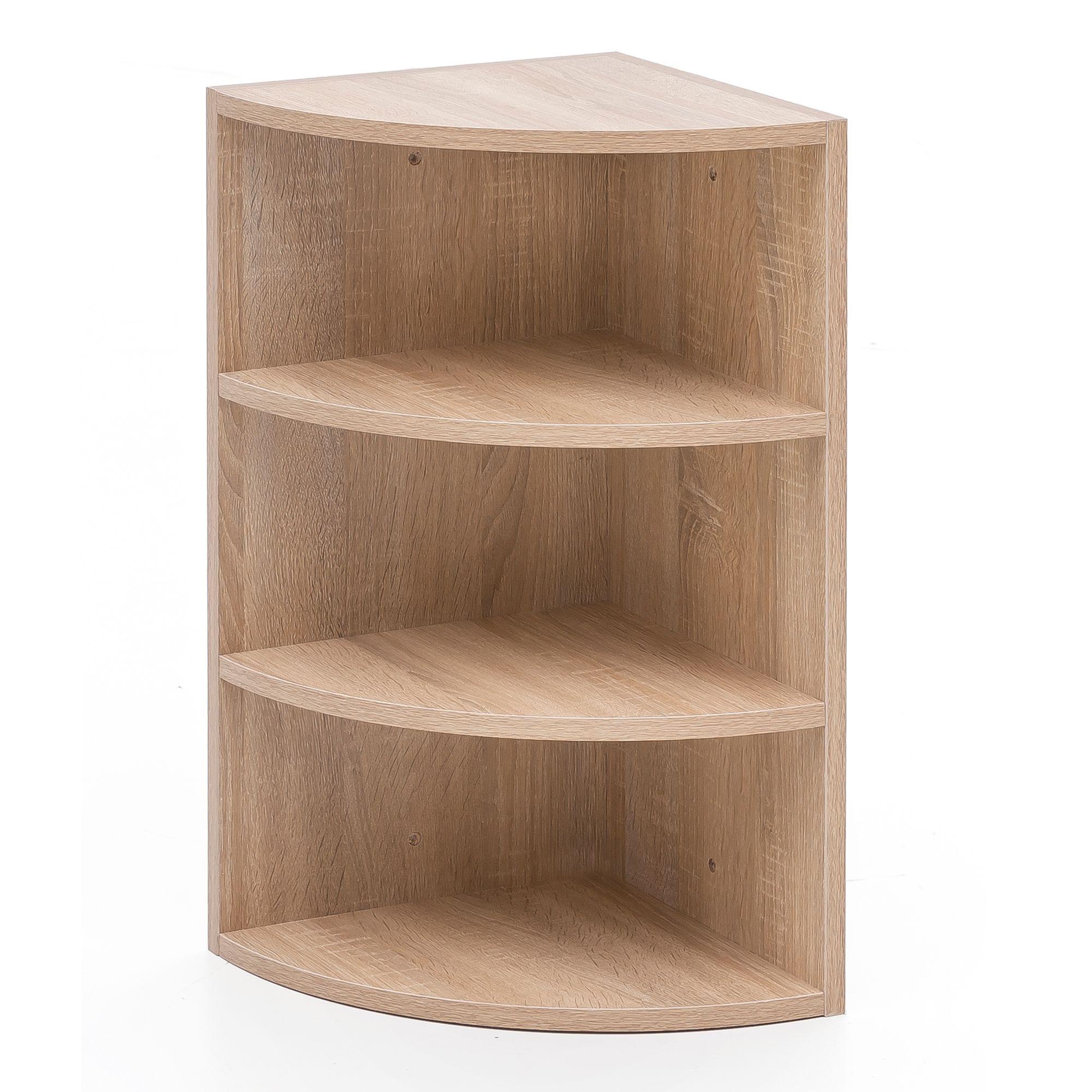 ECKREGAL Holz Wandmontage Runder Front Modern, Sonoma 30x30x60 cm - Beige, Holzwerkstoff (30/60/30cm) - KADIMA DESIGN