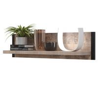 WANDBOARD Eiche Tabak, schwarz, Bücherregal 110 cm hängend - Eichefarben/Schwarz, Holzwerkstoff (110/28/23cm) - Top.Furn
